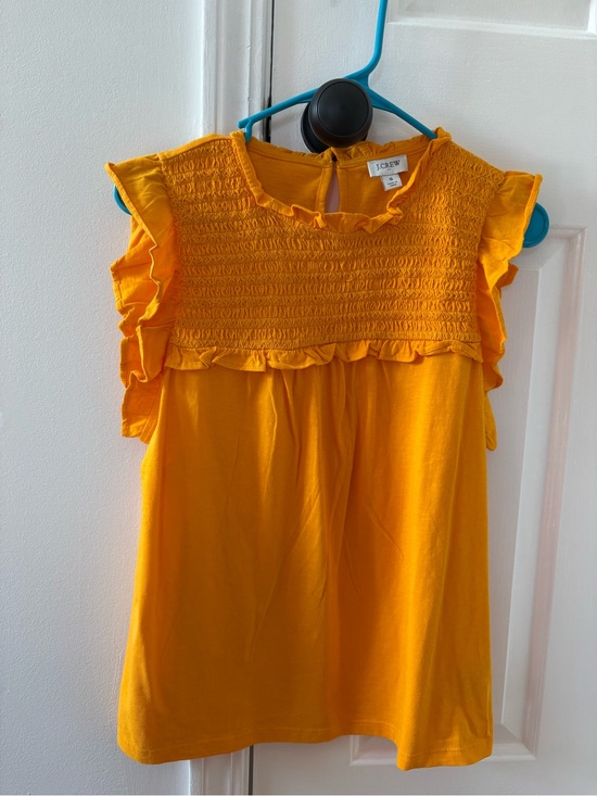 J. Crew Tops - J. Crew Yellow Ruffle Sleeve Smocked Top